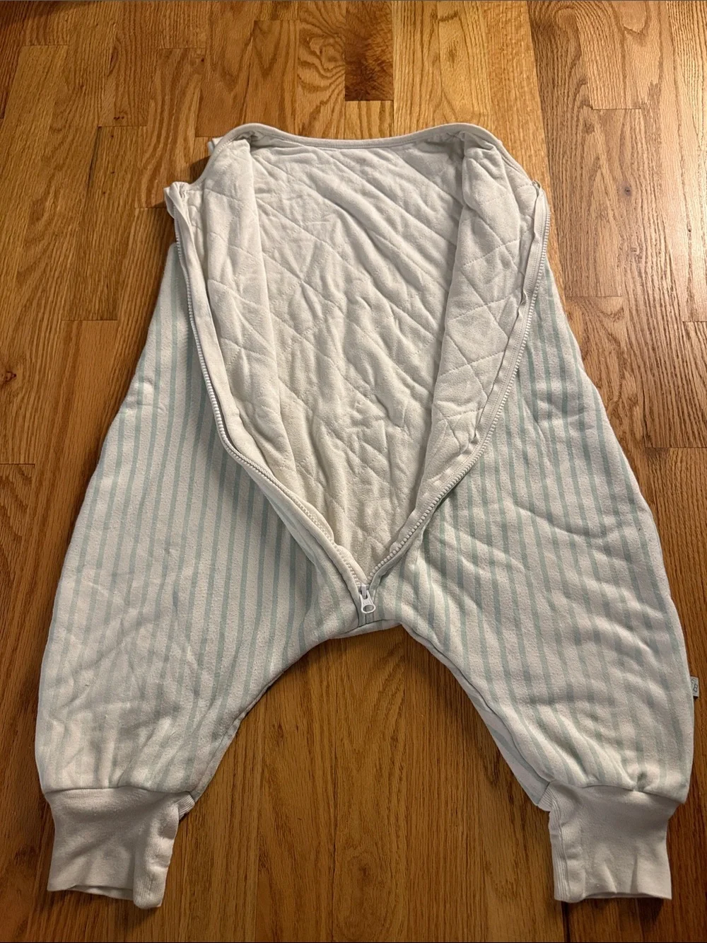 Sleeveless Light Blue Stripe Bamboo and cotton Sleepsac